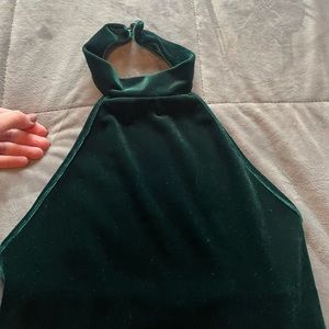 Emerald green velvet midi dress size xs